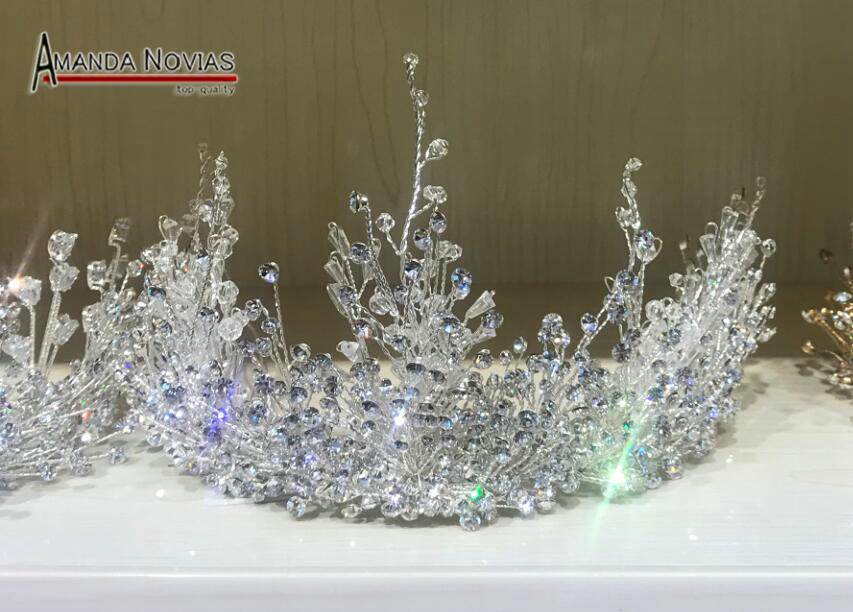 Luxury sparkling wedding crown full beading - Image 7