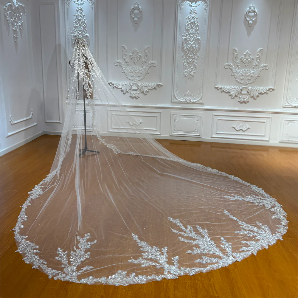 NS5041 Sparkling Tulle Lace Veil 400cm Long for Wedding